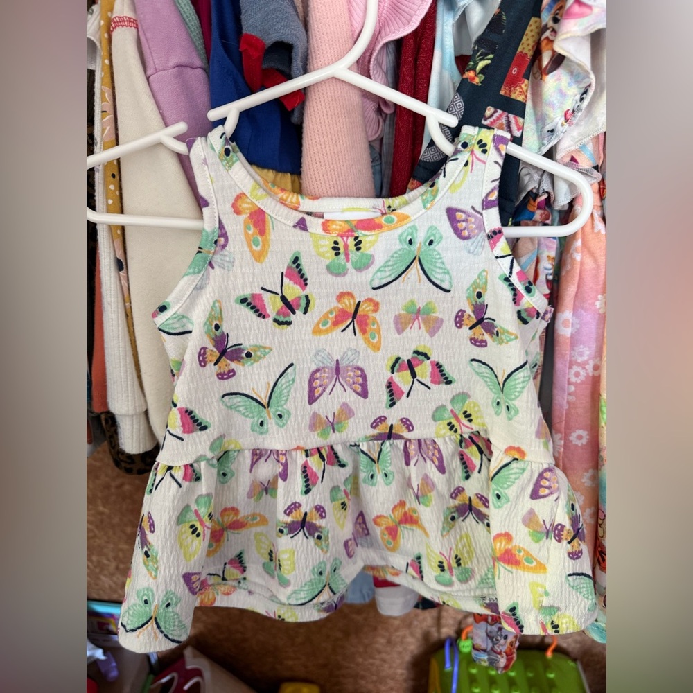 Colorful Butterfly Print Kids Top